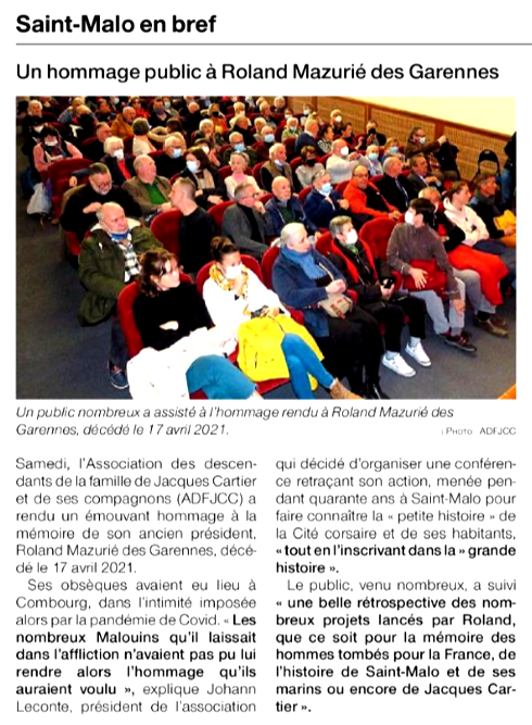 Ouest france 2022 04 07 adfjcc conference du 02 04 2022